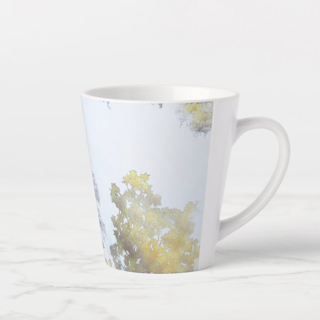 Caneca De Café Latte Brilho Dourado de Folha Larga (Direita)