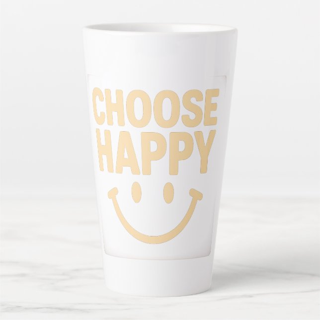 Caneca De Café Latte Brilho na felicidade - Escolher Feliz (Frente)