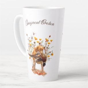 Caneca De Café Latte Brittany Spaniel, caçando café faisão