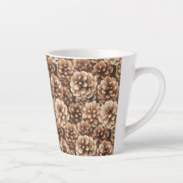 Caneca De Café Latte Brown Pine Cones  