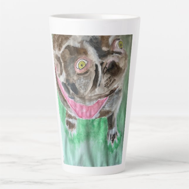 Caneca De Café Latte Bruno o buldogue (Frente)