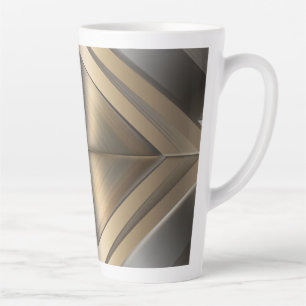 Caneca De Café Latte Brushed Metallic Geometric Diamond Pattern