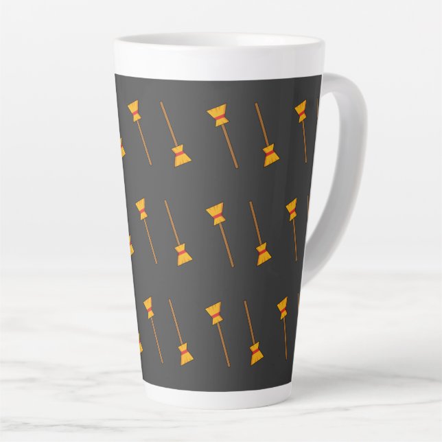 Caneca De Café Latte Bruxa Broom (Ângulo direito)