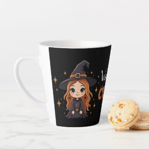 Caneca De Café Latte Bruxa de Halloween Maciça Spooky Adorable