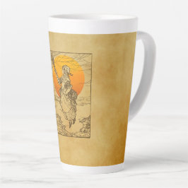 Caneca De Café Latte Bruxa de Halloween Vintage