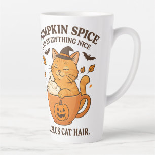 Caneca De Café Latte Bruxa Ginger Cat - Design de Halloween Bonito com 