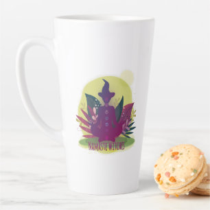 Caneca De Café Latte Bruxas do Halloween Yoga Namaste