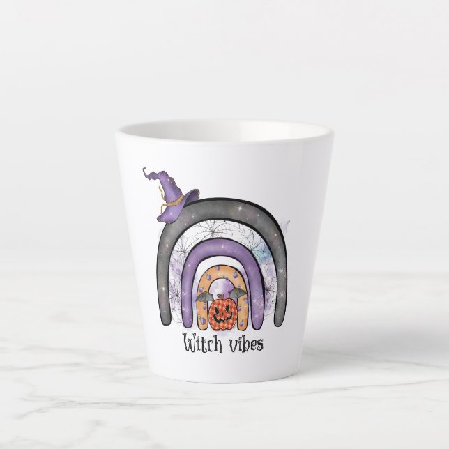 Caneca De Café Latte Bruxas Vibes Black Rainbow (Frente)