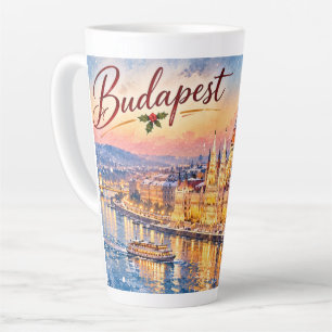 Caneca De Café Latte Budapeste Hungria Danúbio Parlamento Natal