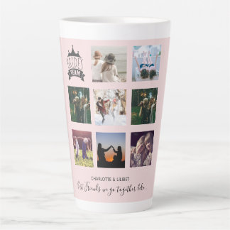 Caneca De Café Latte BUDGET Bridesmaid Oferece Citações de COLAGEM FOTO