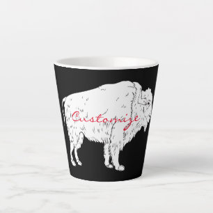 Caneca De Café Latte Búfalo Branco Thunder_Cove