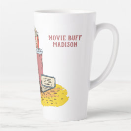 Caneca De Café Latte Buff de Filme de Texto Personalizado