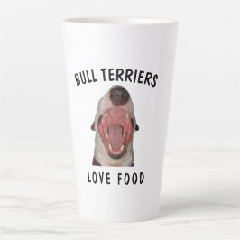 Caneca De Café Latte BULL TERRIERS ADORA Lata de COMIDA, 2 tamanhos