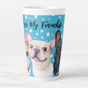 Caneca De Café Latte Bulldog Francês Watercolor Latte Mug