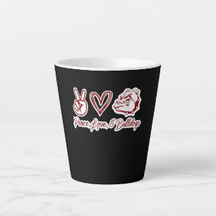 Caneca De Café Latte Bulldog Lovers   Proprietário do Bulldog Peace Lov