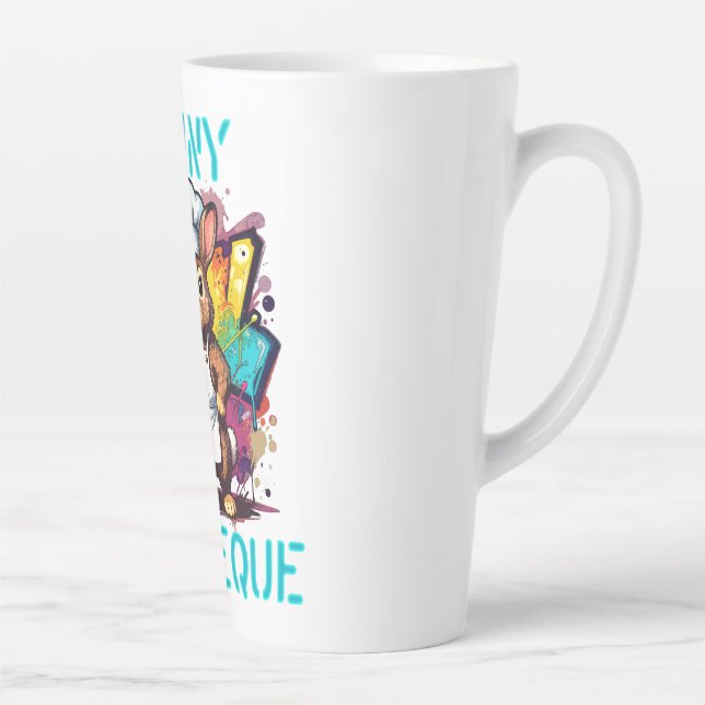 Caneca De Café Latte Bunny Barbeque (Direita)