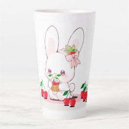 Caneca De Café Latte Bunny & Cherries
