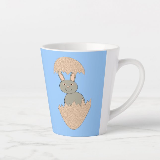 Caneca De Café Latte Bunny Hatching from Egg Weird (Direita)