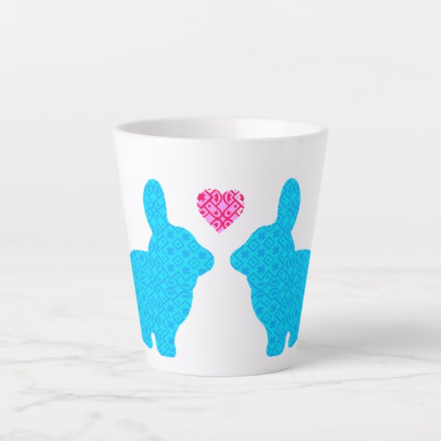 Caneca De Café Latte Bunny Love (Frente)