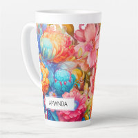 Buquê de Flor Laranja e Azul Boho