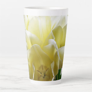 Caneca De Café Latte Buquê de Tulipa Amarelo