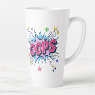 Caneca De Café Latte Burst Cômico OOPS