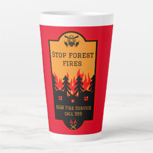 Caneca De Café Latte Bush Wildfire Prevention