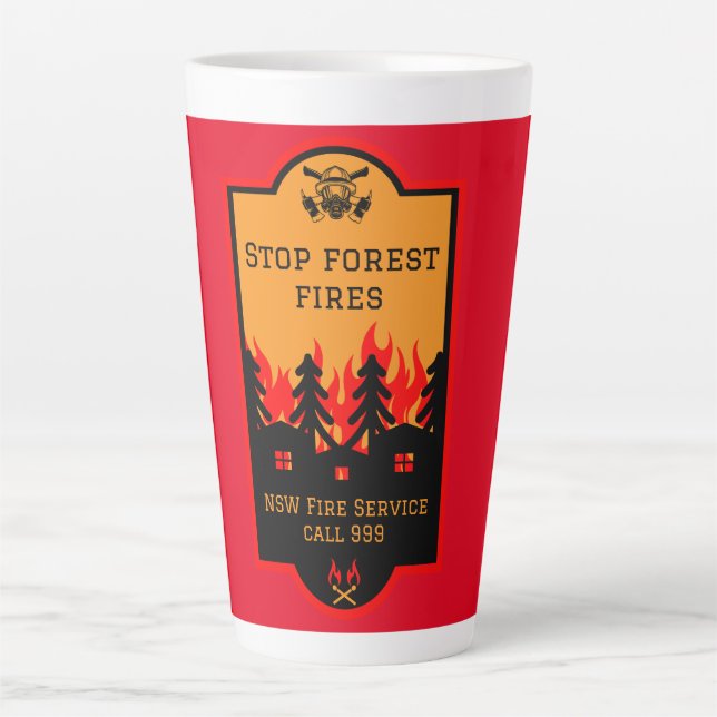 Caneca De Café Latte Bush Wildfire Prevention (Frente)