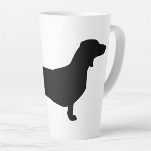 Caneca De Café Latte Cabelo Curto Dachshund - Silhouette 1