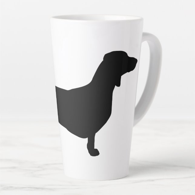 Caneca De Café Latte Cabelo Curto Dachshund - Silhouette 1 (Ângulo direito)