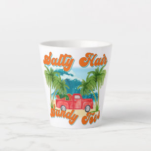 Caneca De Café Latte Cabelo Sandy Toes   Ilha Tropical