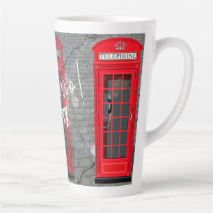 Caneca De Café Latte Cabine Telefônica Vermelha de Londres