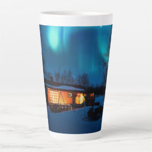 Caneca De Café Latte Cabines Rústicas da Floresta & Chalés Aconchegante