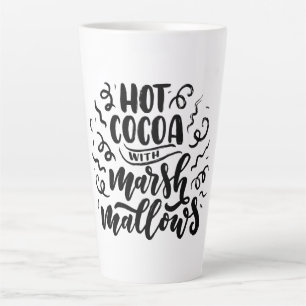 Caneca De Café Latte Cacau quente e marshmallows