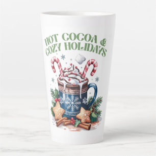 Caneca De Café Latte Cacau Quente & Férias Aconchegantes