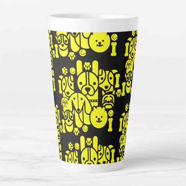 Caneca De Café Latte Cachorro Considerado Padrão (Frente)
