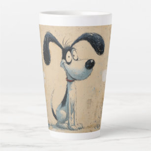 Caneca De Café Latte Cachorro de Desenho Animado Engraçado – Arte de Ca