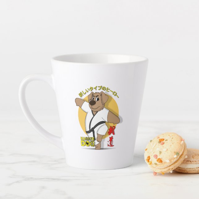 Caneca De Café Latte Cachorro de Karatê | Caneca de Latte (In Situ)