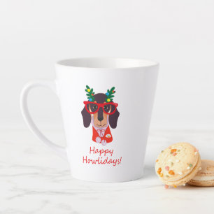Caneca De Café Latte Cachorro de Natal Fofo Feliz Como-lidays Doxie Dac