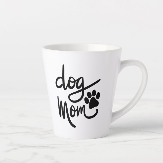 Caneca De Café Latte Cachorro Engraçado Mãe (Direita)