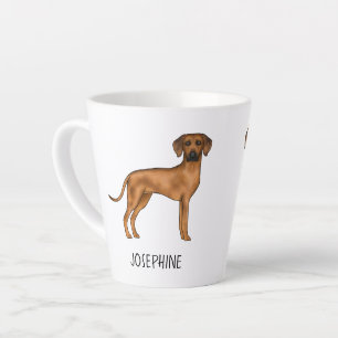 Caneca De Café Latte Cachorro Leão Marrom Fofo Rhodesian Ridgeback Com 