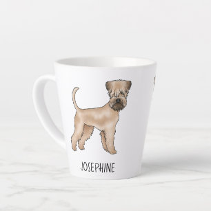 Caneca De Café Latte Cachorro Morto De Rodas Com Cachorro Molhado Com N