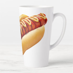 Caneca De Café Latte Cachorro-quente do SlipperyJoe's com vibe de churr