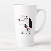 Cachorro Romântico Corações Cor-de-Rosa Personaliz