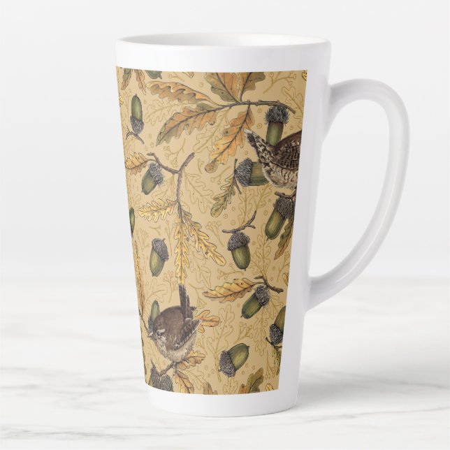 Caneca De Café Latte Cães e bolotas de mel (Direita)