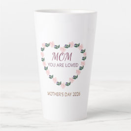 Caneca De Café Latte Café Amor de Peônia para Mamãe