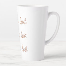 Caneca De Café Latte Café au lait | Tipografia simples de Na moda