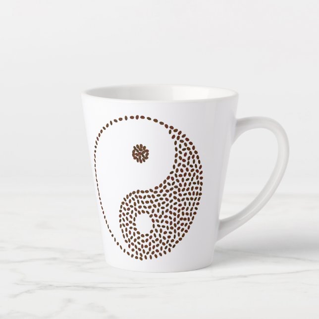 Caneca De Café Latte Café Bean Yin/Yang Latte Mug (Direita)