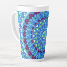 Caneca De Café Latte Café Boho Mandala Sonhos da Meia-Noite 