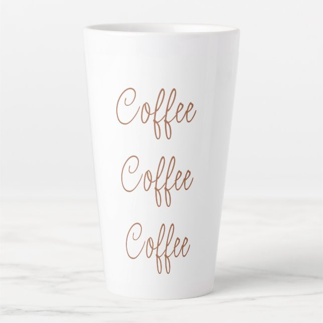 Caneca De Café Latte Café Café | Script simples de Na moda (Frente)